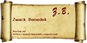 Zwack Benedek névjegykártya